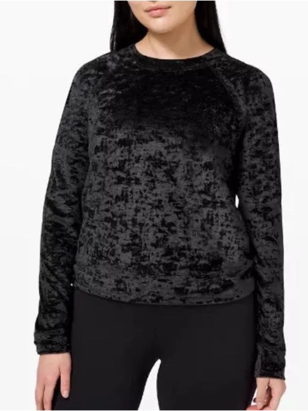 lululemon athletica Women’s Crushed Velvet Crewneck Sweatshirt in Black